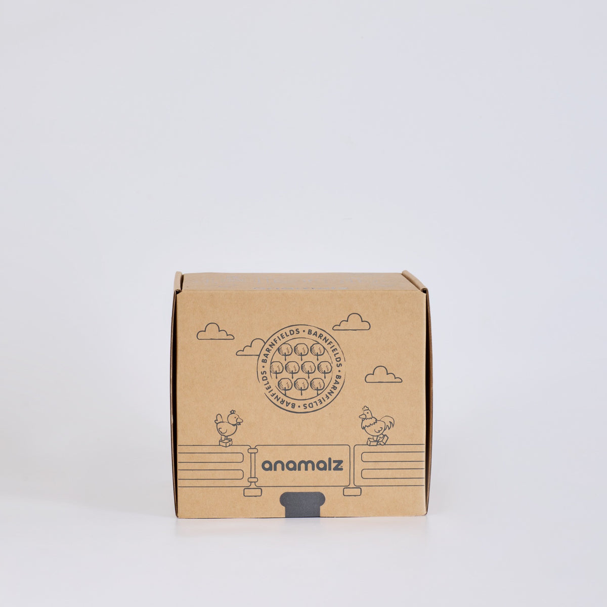 Chook Mahal gift box with Barnfields emblem and illustrated chickens