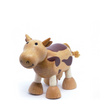 Adorable eco-friendly cow toy with bendable legs and fabric ears.