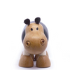 Adorable eco-friendly wooden hippopotamus toy with a playful demeanor, perfect for imaginative play and fun.