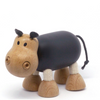 Adorable eco-friendly wooden hippopotamus toy with a playful demeanor, perfect for imaginative play and fun.