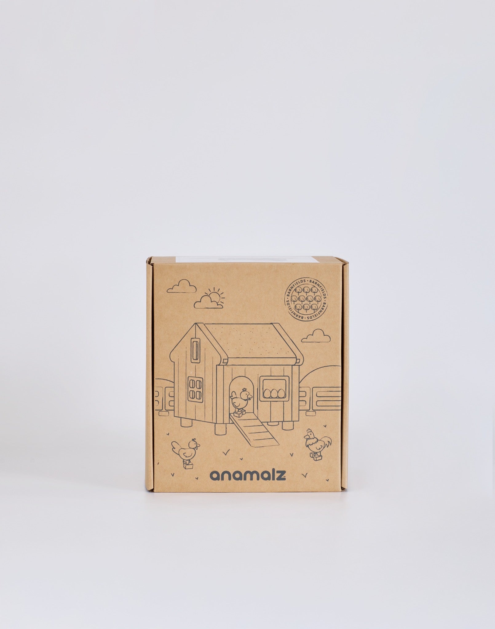 Chook Mahal gift box with illustrated chicken coop and chickens