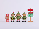 Cheeky Elves set included in The Christmas Collection: three elves, direction sign and three present blocks