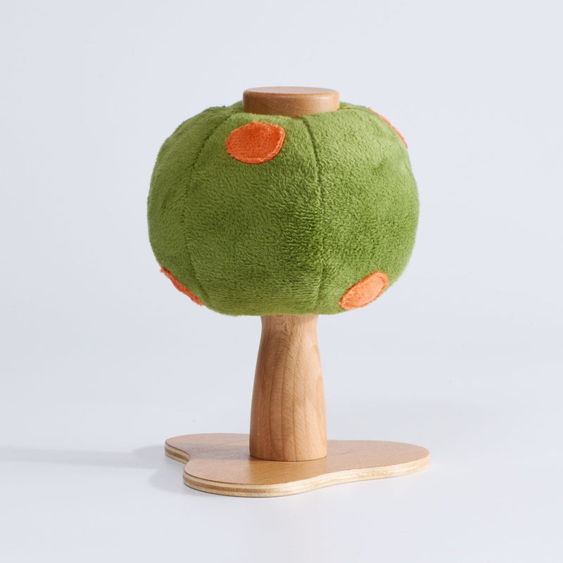 Anamalz Orange Tree toy with a green plush canopy, orange spots, and a wooden trunk and base.
