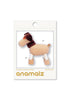 Adorable eco-friendly wooden dog toy with droopy fabric ears and moveable head, perfect for imaginative play and learning