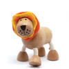 Adorable eco-friendly lion toy crafted from wood and fabric, ideal for sparking imaginative adventures