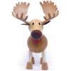 Adorable eco-friendly wooden moose toy with a cheeky smile, perfect for imaginative play and learning