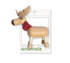 Adorable eco-friendly wooden moose toy with a cheeky smile, perfect for imaginative play and learning