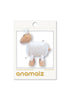 Adorable eco-friendly wooden sheep toy with soft white wool coat and moveable head, perfect for imaginative play and learning.