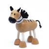 Adorable eco-friendly wooden zebra toy with painted stripes, perfect for imaginative play and learning